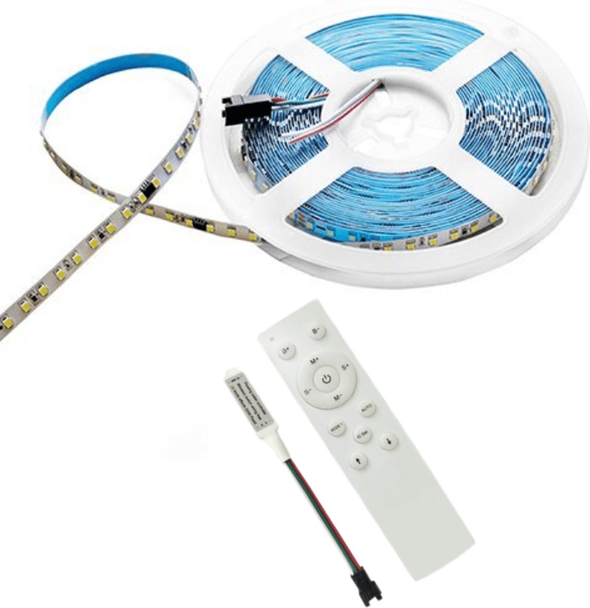 Silumen LED strip 10M dynamisch effect 120LED/m 24V 10W/m + RF-controller 12-24V voor warm wit LED-strip - Overig - Wit Chaud 3000K - SILUMEN Andere