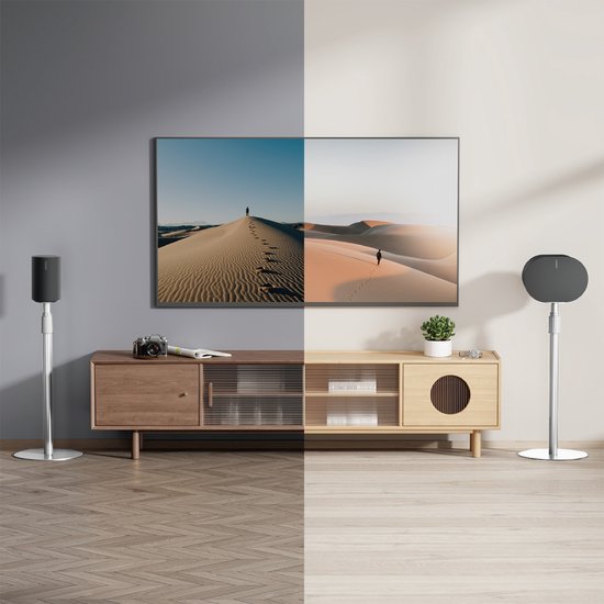 Vloerstandaard set voor Sonos Era 100 en 300 - 2 stuks - Hoogte verstelbaar - Basic - Wit van Vebos — afbeelding 3