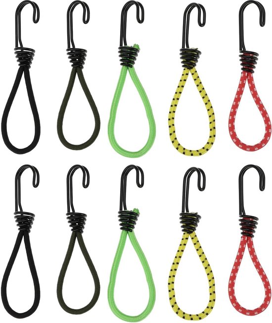 Bungee dock line met lus en karabijnhaak 155-225cm zwart Bungee dock line met lus en karabijnhaak 155-225cm zwart