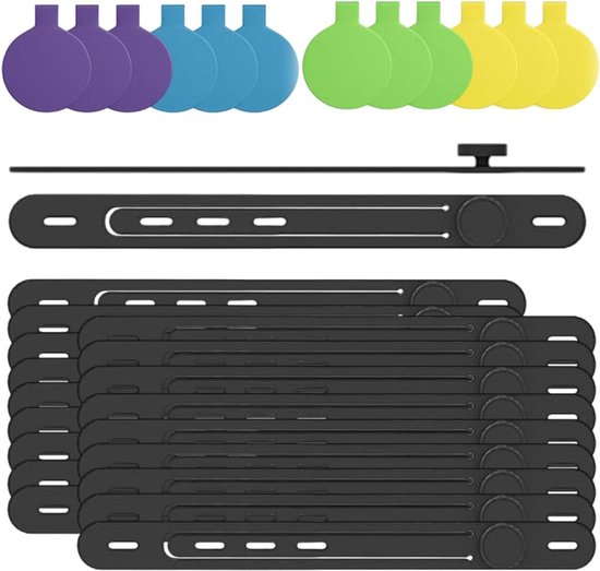 Klettband Kabelbinder Klett Schwarz 50 Stück, zone Kabel Klettband