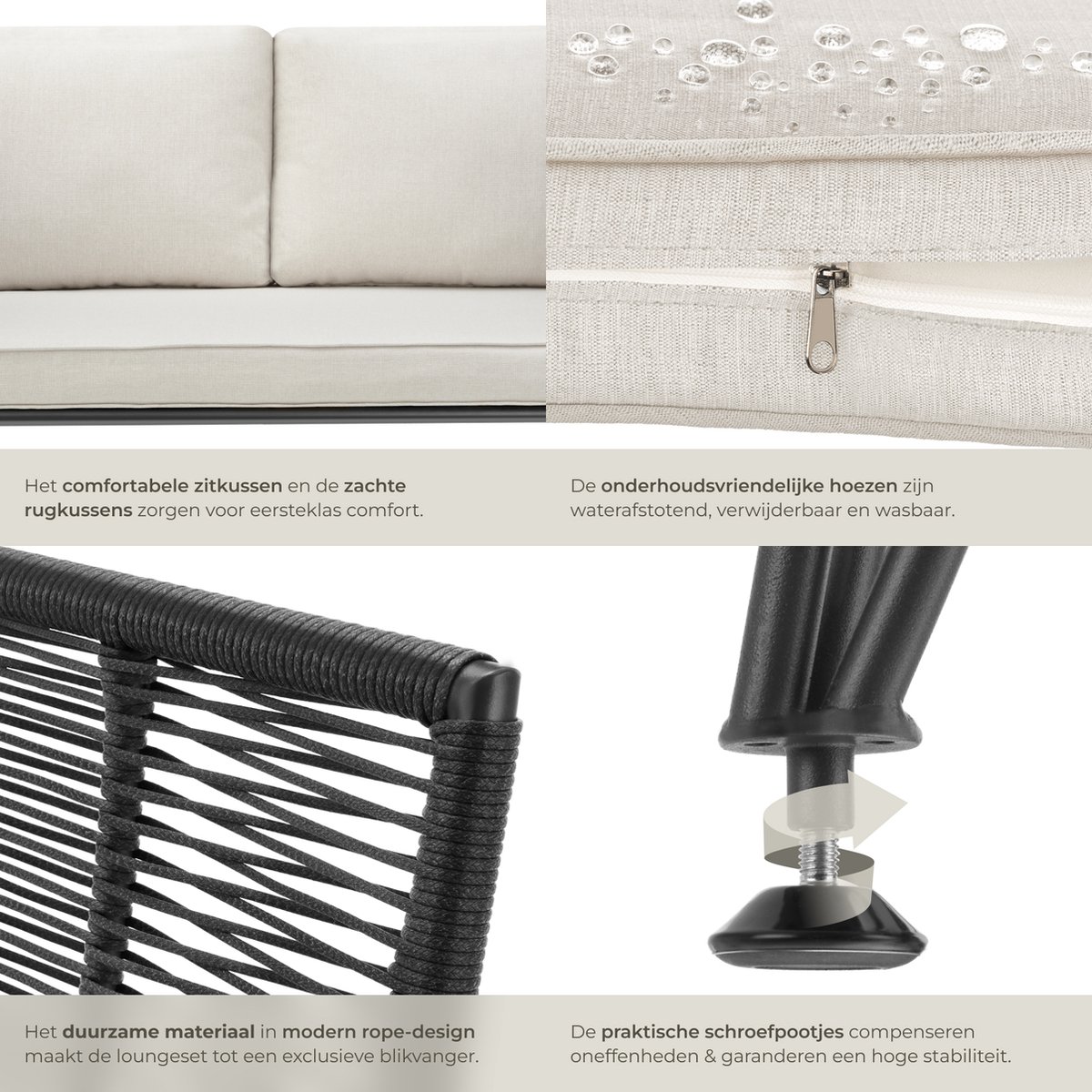 tectake tectake Sundo Loungeset - afbeelding 3