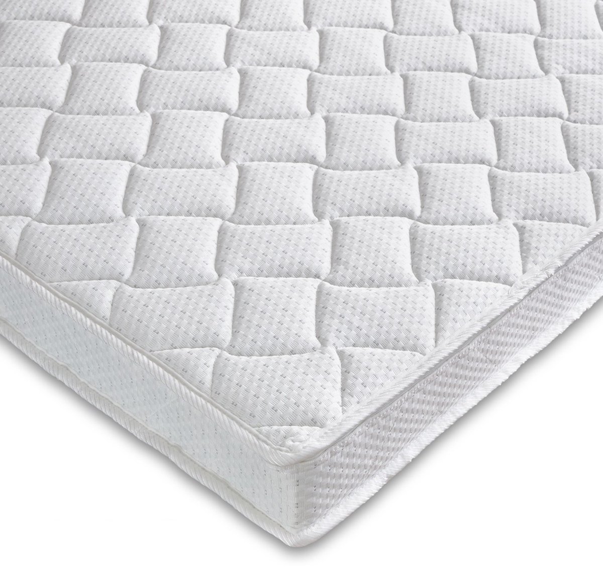 Easy Bedden Topdekmatras XXL - Topper 120x200 - 12 cm dik - Silver Tencel hoes -HR Koudschuim Hybride circa 12cm dik - Orthopedisch Wit/Zilver