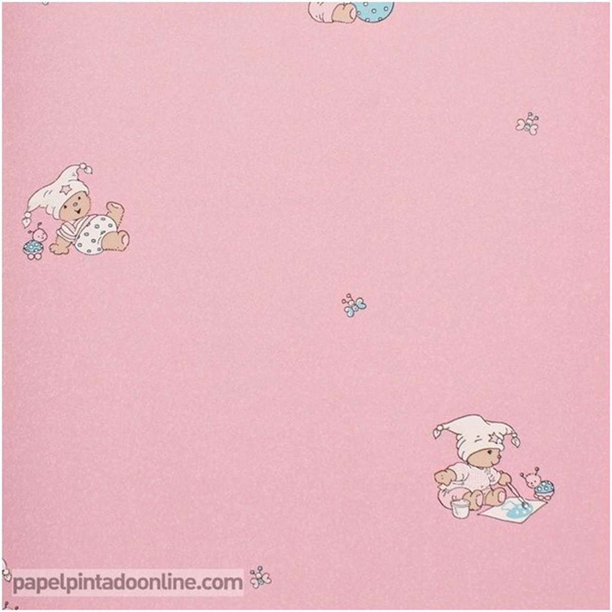 Four Friends - Behang Kinderkamer - Babykamer - Behangpapier - Kinderbehang - Beer met Muts - 0,53 x 10,05M.