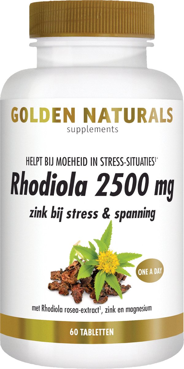 Goedkoopste Golden Naturals Rhodiola 2500mg (60 veganistische tabletten