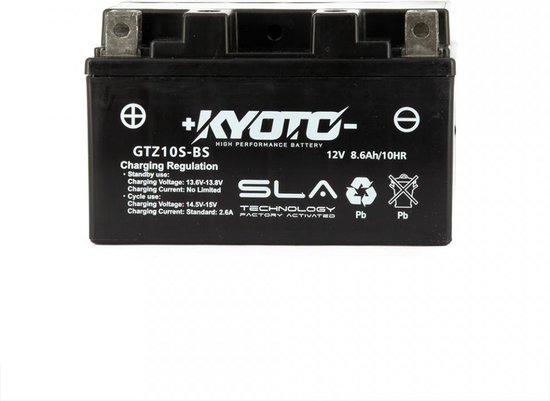 Kyoto SLA accu 12V 8,6Ah onderhoudsvrij voor Honda CBR 929 RR Fireblade 2000-2001 YTZ10S