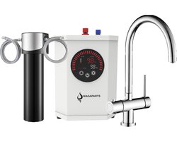 3in1 direct kokend heet waterkraan incl. boiler en filter- 2.4L boiler - Chroom