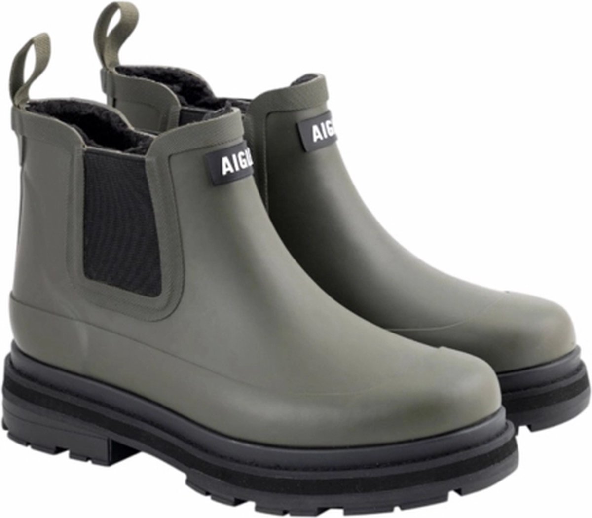 Aigle Soft Rain Fur Booties Groen Vrouw