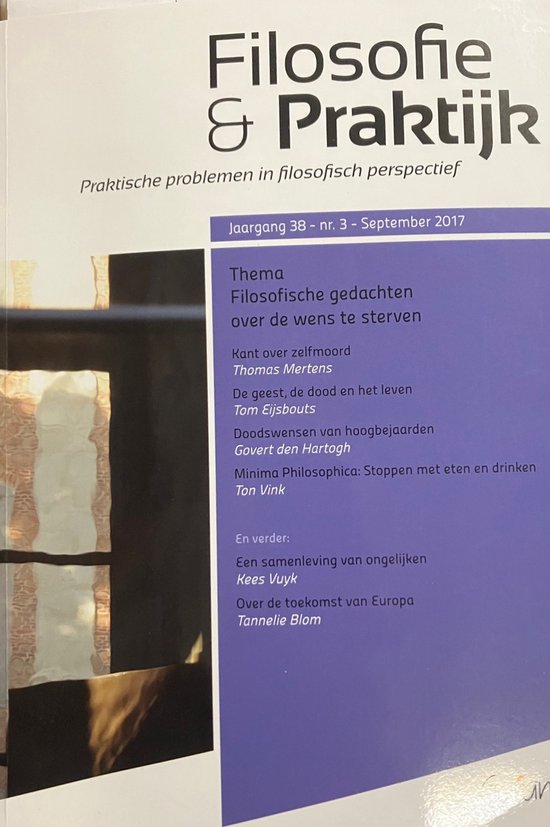 Cover van Filosofie & Praktijk, Jaargang 38 - nr. 3 - September 2017.