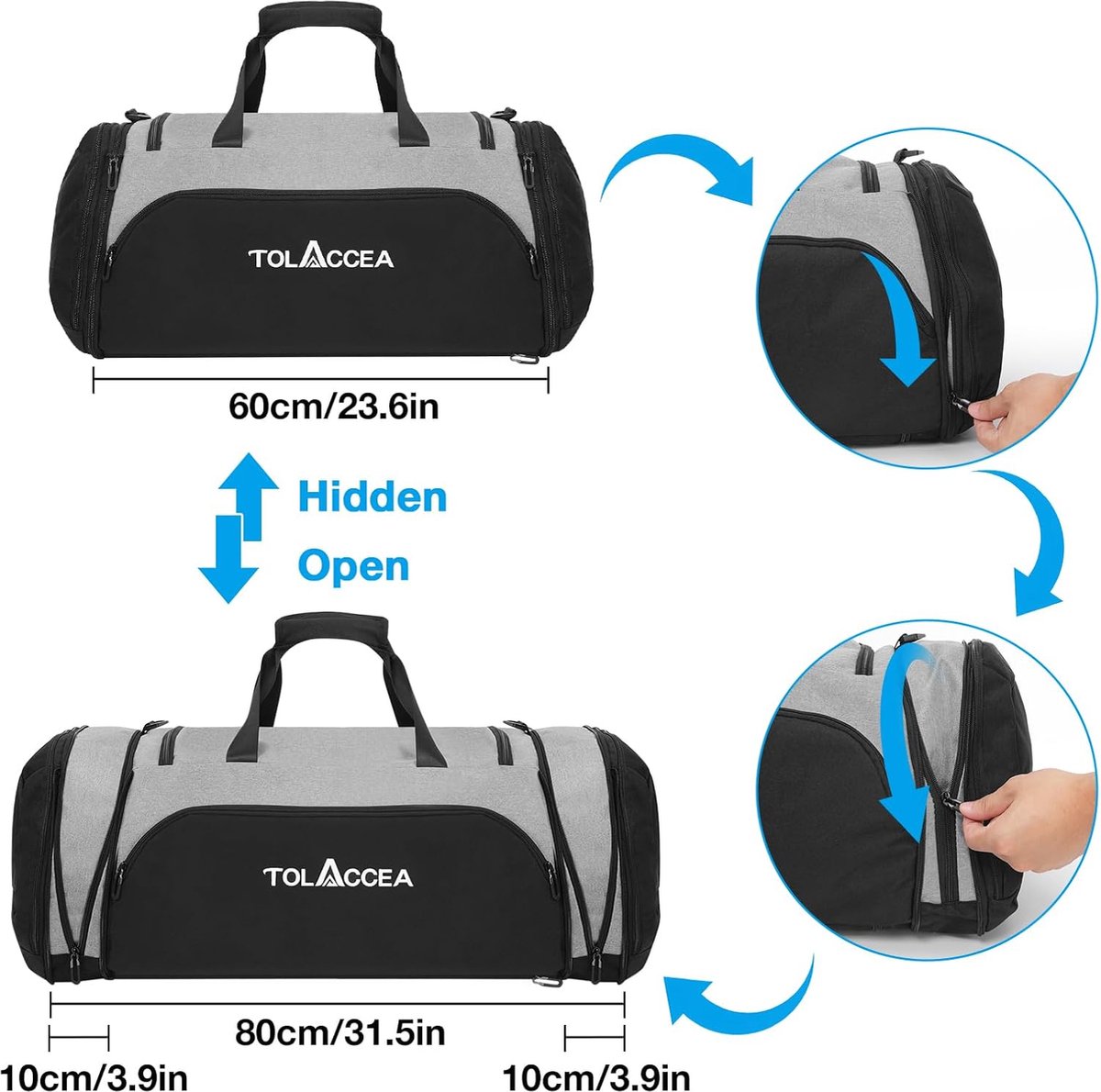 Tolaccea Sac De Sport 40L Homme Femme – Sac à Dos Sport & Sac De