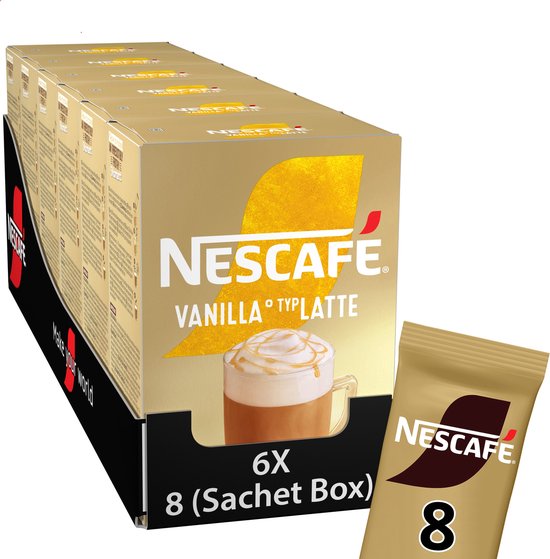Café instantané Nescafé Vanilla Latte - 8 sachets (136 g) x 6 boîtes