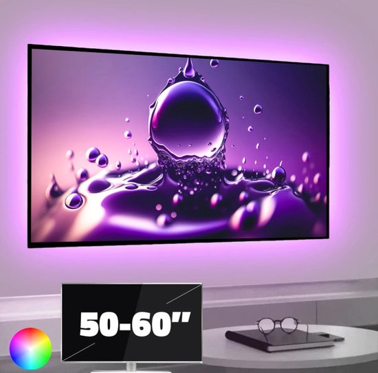 TV led strip | TV verlichting | TV Lamp | Set met RGB strips 50-60 inch | 2x 50cm en 2x 90cm led strips | Gaming accessoires | Led Light Strip | Licht strip