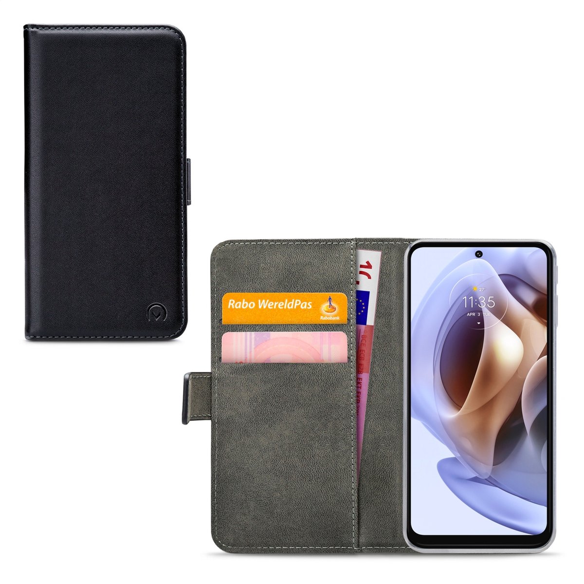 Mobilize Telefoonhoesje geschikt voor Motorola Moto G41 Hoesje | Mobilize Classic Gelly Wallet Bookcase Portemonnee | Pasjeshouder voor 2 Pasjes | Telefoonhoesje voor Pinpas / OV Kaart / Rijbewijs - Zwart