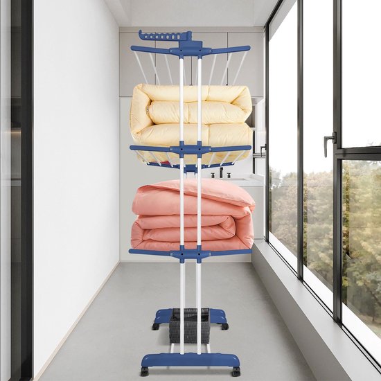 homewell Beweegbaar droogrek toren 3 niveaus met 2 inklapbare zijvleugels inklapbaar wasdroger (grijs 1 homewell Beweegbaar droogrek toren 3 niveaus met 2 inklapbare zijvleugels inklapbaar wasdroger (grijs 1
