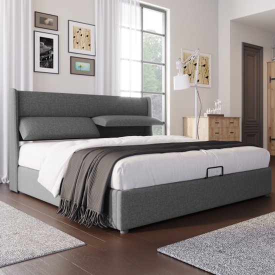 VASAGLE Gestoffeerd Bed, Tweepersoonsbedframe, Bedframe, geschikt voor