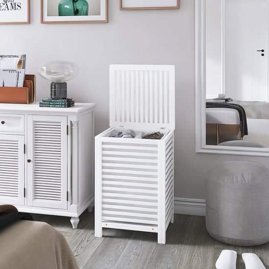 SMIBUY Dubbele Wasmand met Deksel, 120L Bamboe Wasmand met Uitneembare Binnenzak, 2-Delige Kledingverdeler Wassorteerder voor Wasruimte, Badkamer, Slaapkamer (Bruin