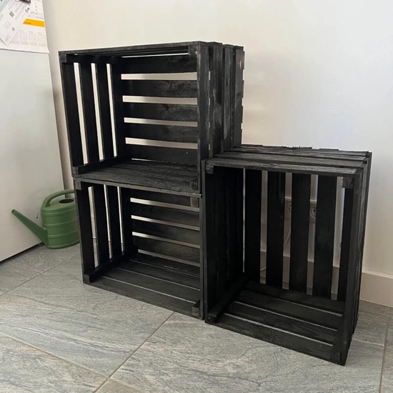 Fruitkisten-online 1,3,4,8 stuks nieuw wit/wit fruitkist met inlegbodem/ tussenplank dwars 50 cm x 40 cm x 30 cm wijnkisten houten kist rek boekenkast kist shabby chic multifunctioneel