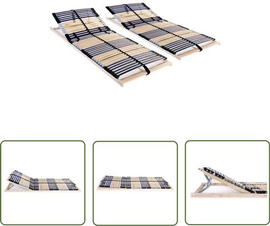 vidaXL Lattenbodem met 42 Latten 7 Zones 100x200 cm Bedden Bodem Bedbodem Bed