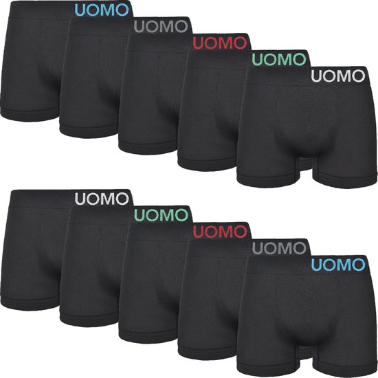 Microfiber Boxershorts Heren - 10-Pack - Uomo - Naadloos - Zwart - Maat XL/XXL