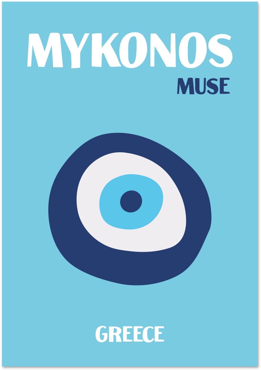Griekenland - Mykonos Poster 70x100 cm - exclusief lijst