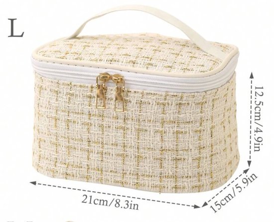 Trousse de rangement pour maquillage|produits de soins - crème|doré| Trousse de toilette pour cosmétiques | Taille L | Sac de rangement|essentiels de voyage| trousse de beauté|trousse de maquillage