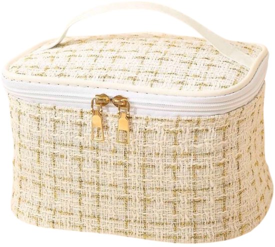 Trousse de rangement pour maquillage|produits de soins - crème|doré| Trousse de toilette pour cosmétiques | Taille L | Sac de rangement|essentiels de voyage| trousse de beauté|trousse de maquillage