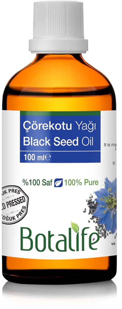 Botalife - Zwartzaadolie - Zwartezaadolie -Zwarte zaad olie - Zwartekomijnolie- Black Seed Oil - 100% Puur en Onbewer- Nigella Sativa-Koudegeperst - 100 ml