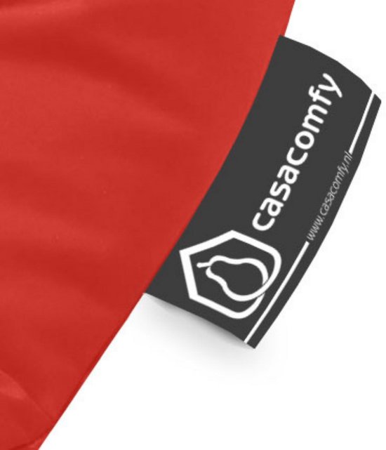 Label van Casacomfy met logo en website.