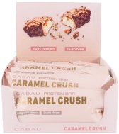 Cabau Lifestyle Protein Bars - Caramel Hazelnut - 19 gram eiwit per reep - Echte chocolade, crunchy & laag in calorieën - Eiwitrepen - 12 stuks - Verantwoorde snack - Romig & rijk van smaak - Verzadigd gevoel - Helpt bij spierherstel & spiergroei