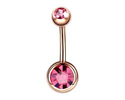 Navel Piercing - Rose Goud Met Steentjes