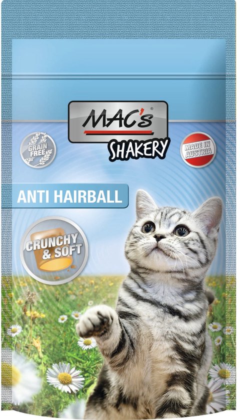 Mac’s Shakery Kattensnoepjes Anti-Haarbal - Graanvrij - Gebits Reinigend - 6 x 60g
