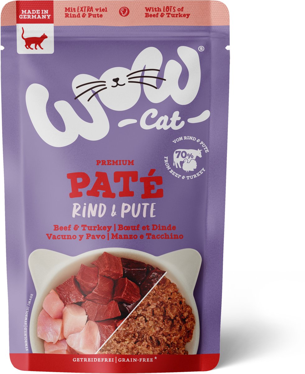 Wow WOW CAT - ADULT Pouchbeutel 12x125 | Rind & Pute