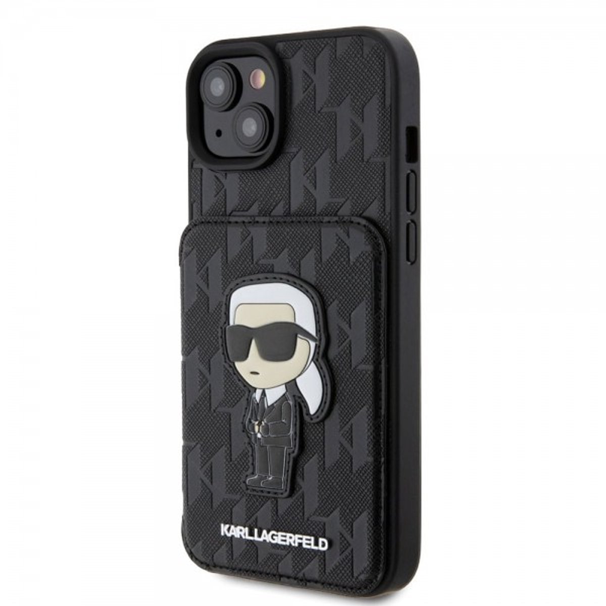 Karl Lagerfeld iPhone 15 Plus Back cover case - SAFFIANO CARDSLOT - Black