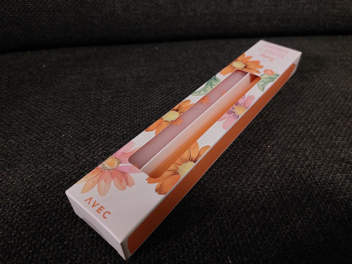 Dinerkaarsen - Lente Dinerkaarsen - Set van 2 | 25 cm - Roze & Oranje - Daisy | Luxe Dinerkaarsen met Bloemenprint - Brandtijd: 8 uur — cadeau in Wonen & Interieur - foto 2