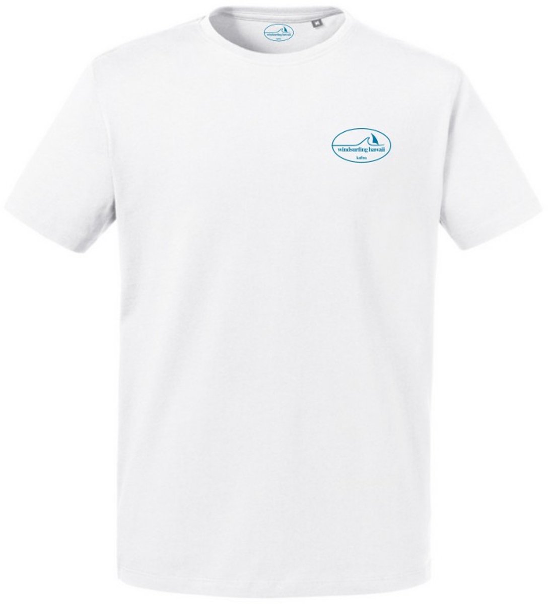 Windsurfing Hawaii Lanikai Tee Outline PROMO TEE - Fabric Main Color White - Print Colour Blue - Size S