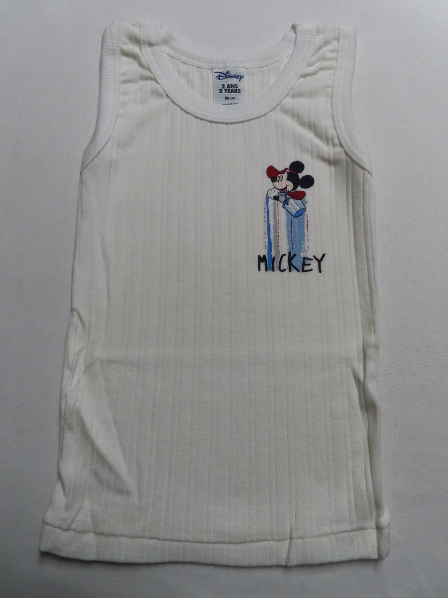 Absorba - Disney - Mickey Mousse - Singlet - Jongens- Wit - 2 jaar 86