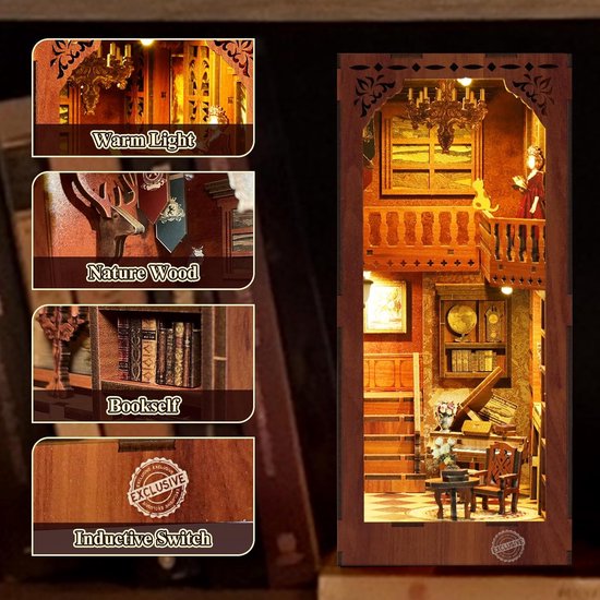 Boekhuis Bouwpakket -DIY Book Nook Kit Met Muziekdoos En Rijke Lichten Sterverkenningsset Houten Modellen Body Sensor Licht Set Premium Miniaturen Bouwpakket Handgemaakte Houten Modellen Ges Boekhuis Bouwpakket -DIY Book Nook Kit Met Muziekdoos En Rijke Lichten Sterverkenningsset Houten Modellen Body Sensor Licht Set Premium Miniaturen Bouwpakket Handgemaakte Houten Modellen Ges