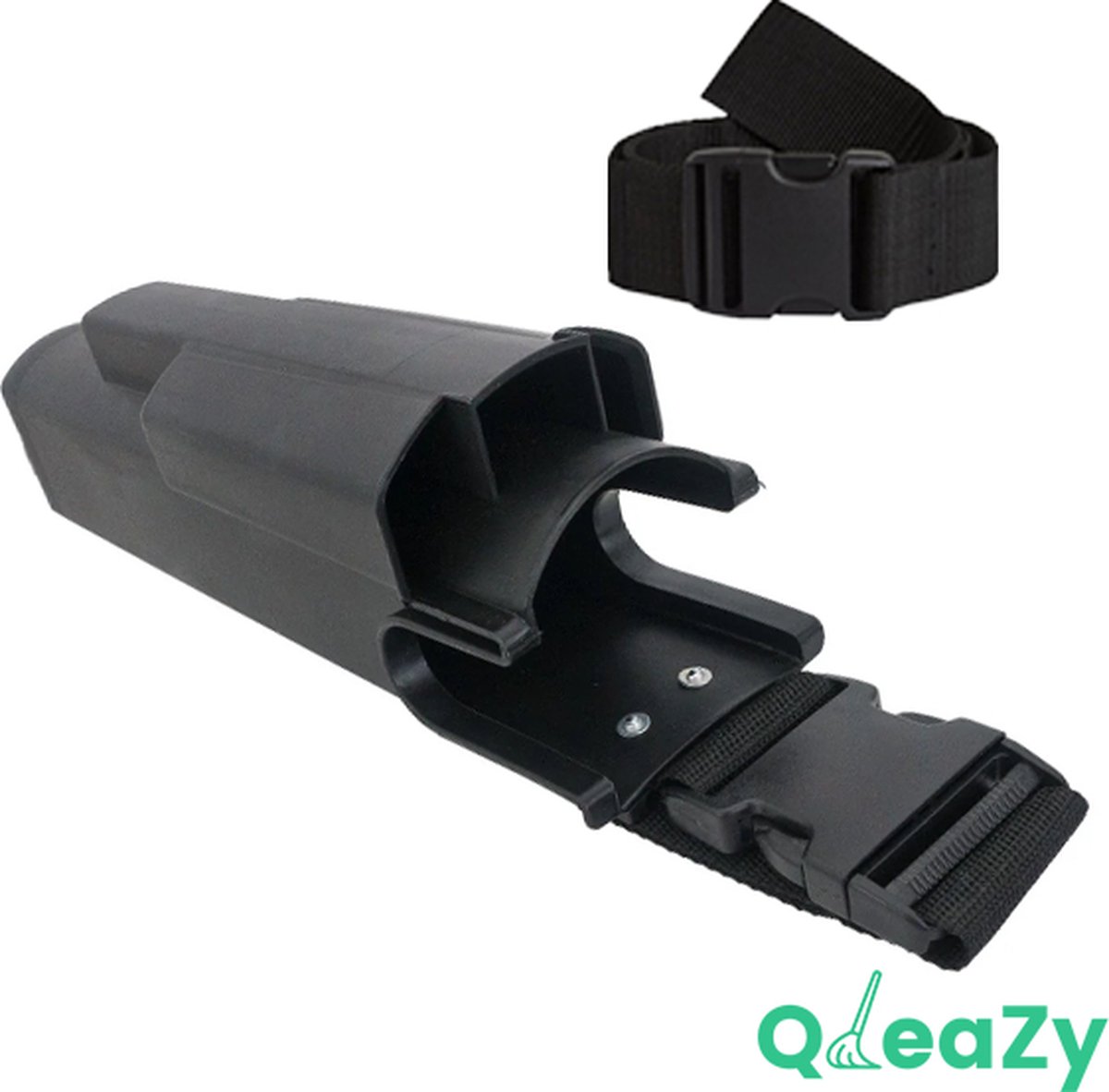 QleaZy bucket voor glazenwassers. Inclusief heupriem 105cm. Zwart.