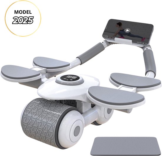 Fitness Vetverbrandende Crawler-machine Multifunctioneel Buikspierrolbord Met Automatische Terugslag, Verstelbare Buiktrainer Voor Thuisgym, Full-body Trainingsapparaat Pink