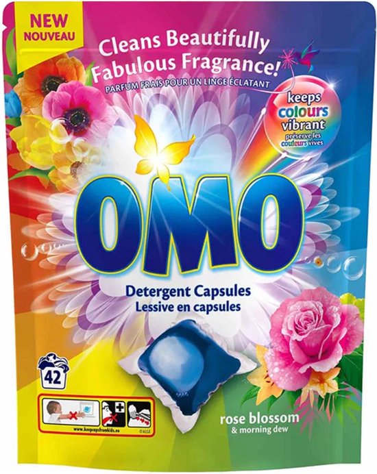 Omo Wascapsules Rose Blossom Wasmiddel Capsules 42 wasbeurten