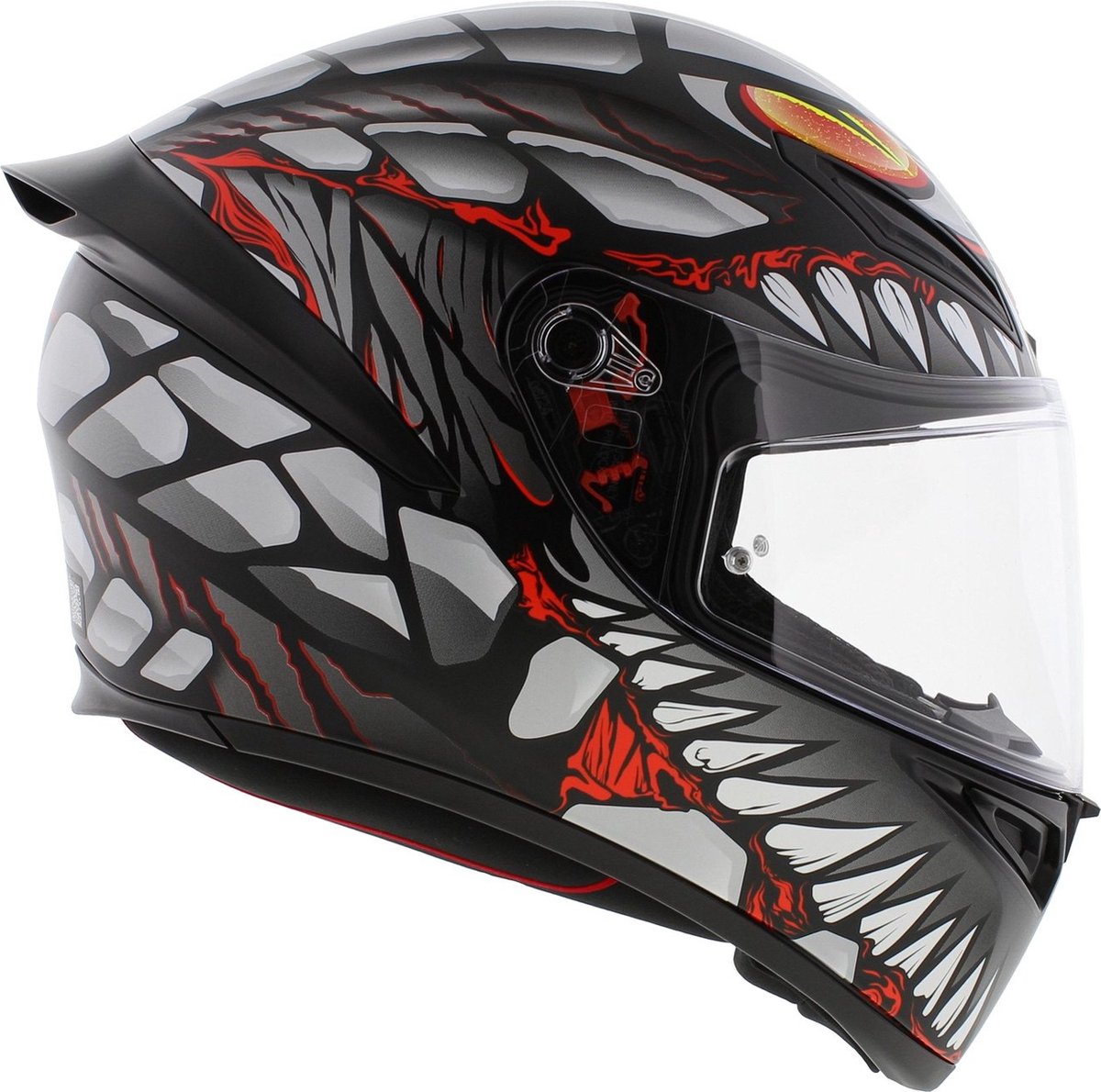 AGV K1 S LYZARD MATT BLACK/GREY/RED - Maat S - Integraal helm - Scooter helm - Motorhelm - Zwart - Scooterhelmen mannen en vrouwen. – foto 3
