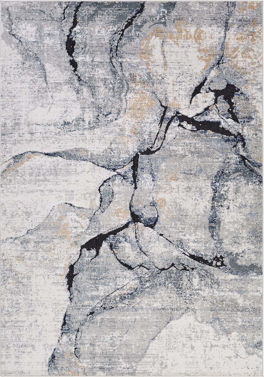 SURYA - LYNA Modern Abstract DonkerBlauw Tapijt