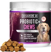 Sharon B - Probiotic+ - Hondensupplement - Probiotica hond - Ondersteunt Darmflora - Tegen Jeuk - 6 Miljard CFU - 180 stuks