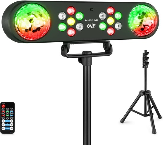 Vicalo Discolamp met dubbele discoballen Discolampen voor feesten Geluidsgeactiveerde feestlampen RGB Stroboscoop Podiumeffectlamp voor DJ KTV Club Kerstmis
