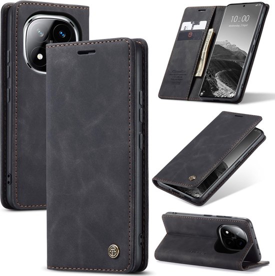 CaseMe Hoesje - Geschikt voor Xiaomi Redmi Note 14 Pro 5G / Pro+ / Poco X7 Hoesje - CaseMe 013 Book Case - Zwart