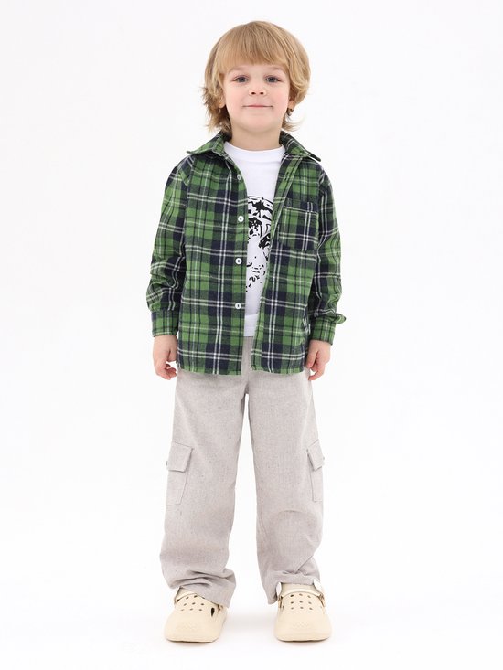 RobyKris Garçons / Chemise Enfants / Chemise | Manches longues | Flanelle | taille 104-110