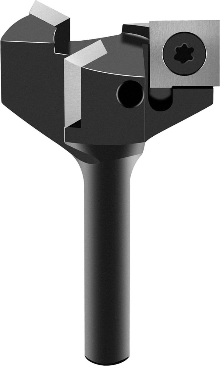 Afrondfrees 8 mm schacht - 40 mm diameter - Vlakfrees - Afrondfrees voor houtbewerking - Randfrees - Radiusfrees - Houtfrees met omkeerbare platen - Spoilboard - 4 fluiten - CNC - Bovenfrees .