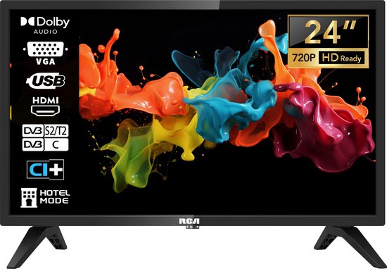 RCA NRB24HF1A 24 inch (60 cm) HD LED TV met Triple Tuner (DVB-T/T2, DVB-C, DVB-S/S2) HDMI en USB
