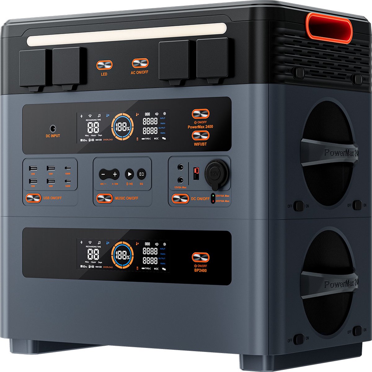 OSCAL BP2400 Pro 2016Wh Extra Accu - Uitbreidbaar tot 22176Wh - Gebruik met PowerMax2400 Pro (niet stand-alone)