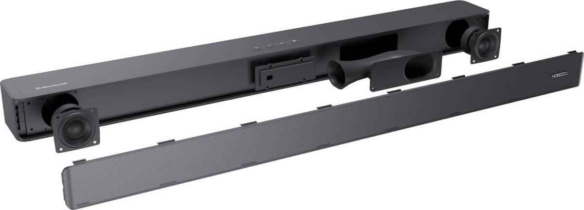 Afbeelding 2 van Horizon Soundbar voor TV met Afstandsbediening - Werkt op alle TV's - Bluetooth - 2.0CH - 60W - Kleine Soundbar - Speaker - Antraciet
