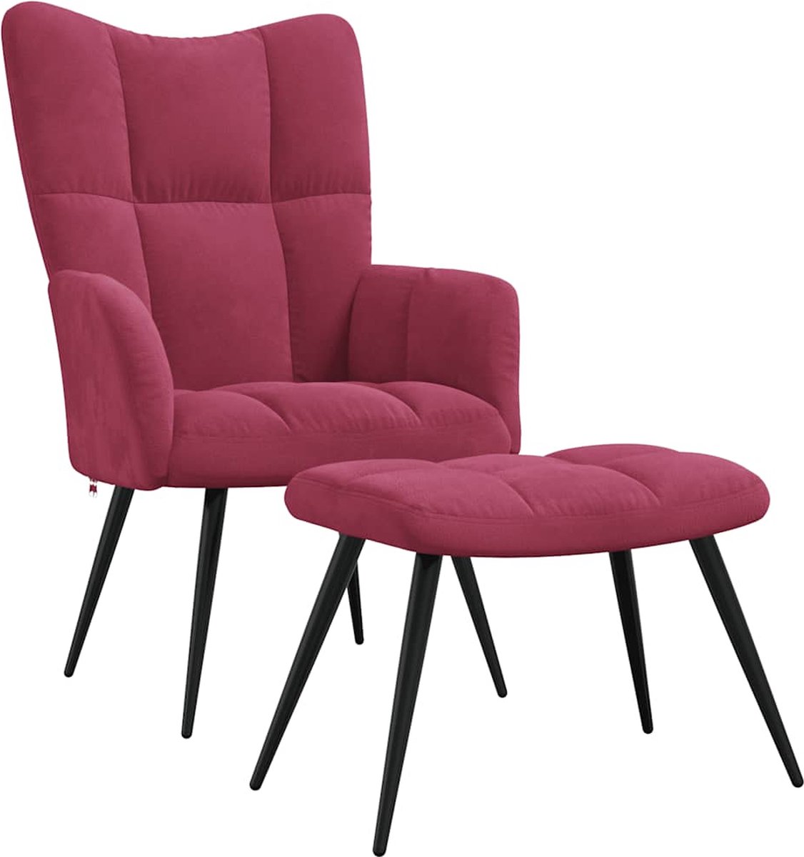 Fauteuil - Relaxzetel - Relaxstoel - Relaxfauteuil - Stoel - Met armleuning - Met voetenbank - Voor één Persoon - Wijnrood